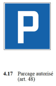 signal parcage autorisé selon osr 741.21